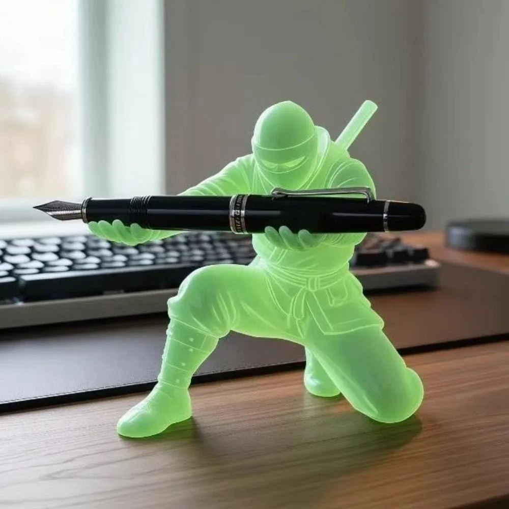 3D Printed Luminous Ninja Pen Holder Ninja Character Multi-Functional Desk Ninja Ornament Plastic Ninja Shaped Pen Stand Office view 5