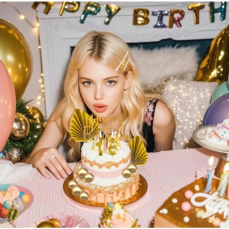 شموع عيد ميلاد ذهبية، شمعة عيد ميلاد سعيد للكعك، شموع عيد الميلاد، أرقام شموع عيد الميلاد، ديكور كعكة DIY للرجال والنساء #5