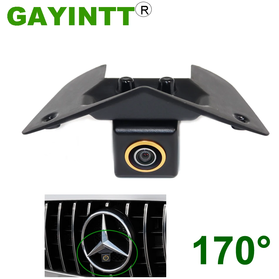 GAYINTT 170° 720P Night Vision Car Front View Camera For Benz Mercedes Vito Viano A B C E G GL SLK GLK SL Logo Mark HD Camera