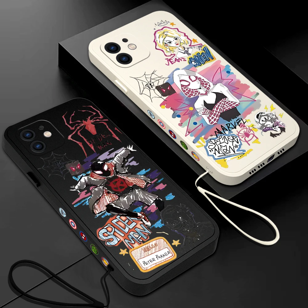 Coque Spiderman pour OPPO Realme, Anime Couple Cover, 11, 10, 9, 9i, 8, 8i, 7, 7i, 6 Pro Plus, C31, C35, C1, C11, C12, C15, C20, C21Y, C25, C25S