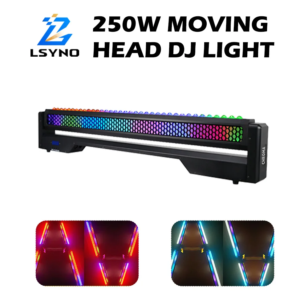250W Moving Head DJ Light 3 Sides Beam Curtain & Strobe Lights DMX512 360°Infinite Rotation LED Stage Effect Light For Nightclub