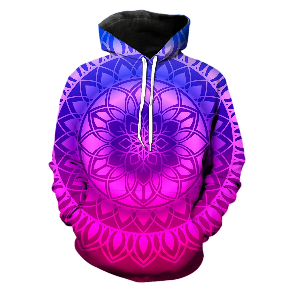 

Mandala Men's Hoodies Oversized Pullover 2022 Hot Sale Unisex Spring Streetwear 3D Print Tops Teens With Hood Jackets Hip Hop