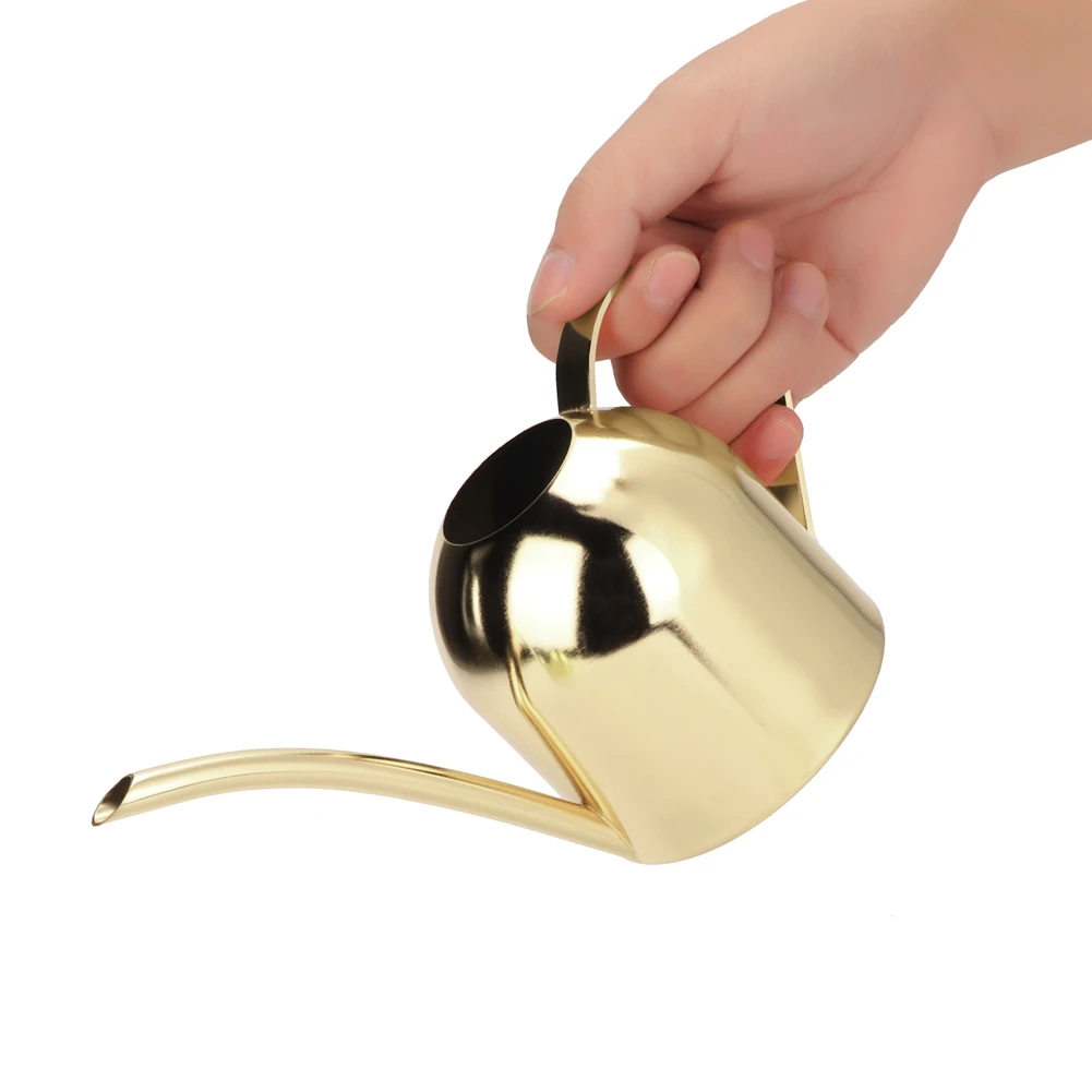 

500ml Watering Can Stainless Steel Long Mouth Sprinkling Pot with Handle for Home Garden Plants Flowers Watering