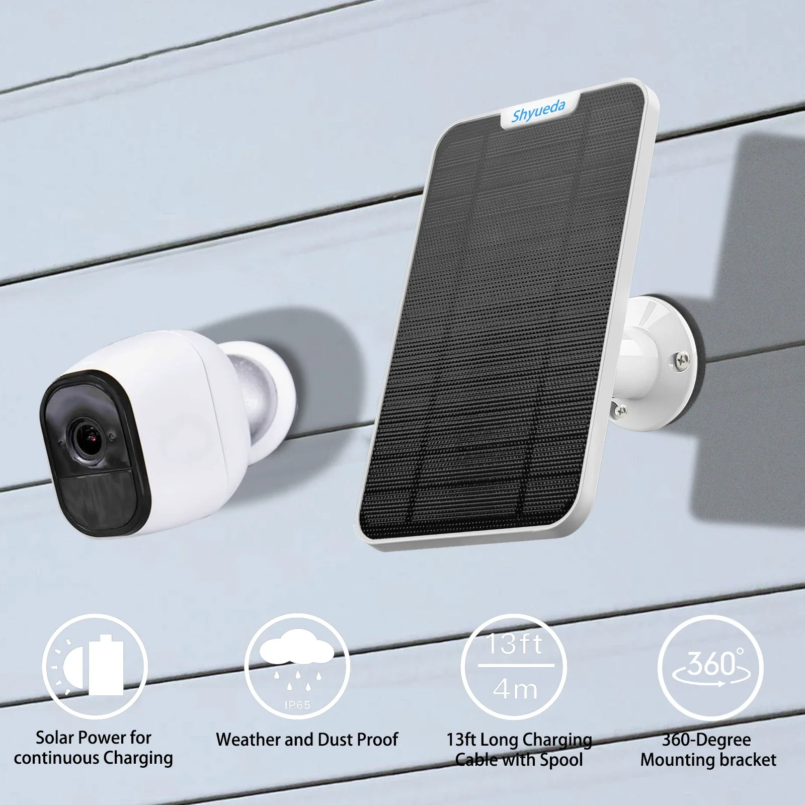 4W Solar Panel Charging for arlo pro 2,Continuous Power to Maintain Battery Life  Cable Mount White not for arlo pro