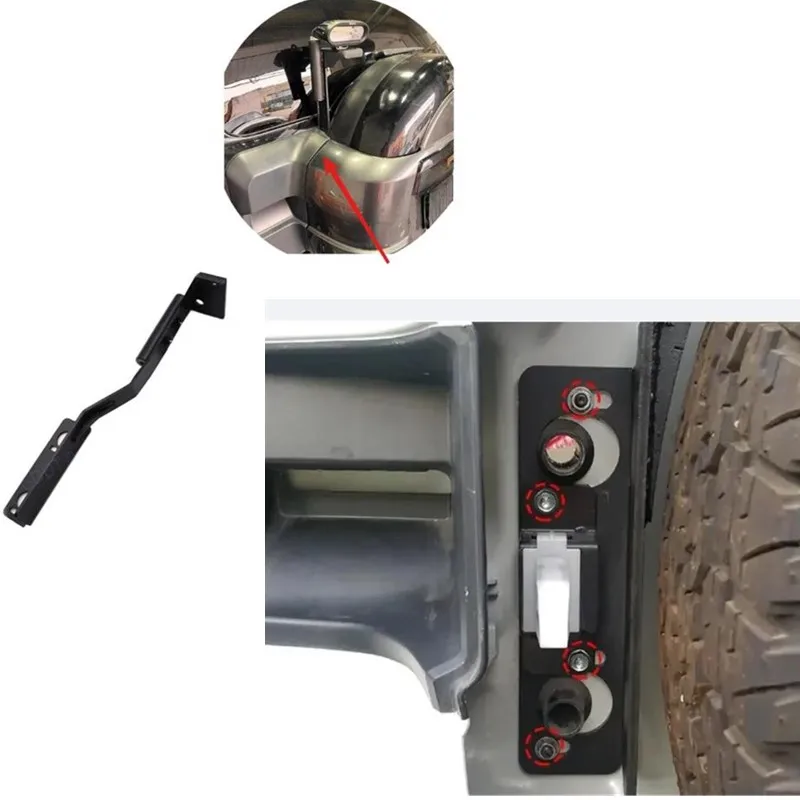 1 Piece Rear Spare Flag Stainless Support Back Flag Holder Led Lamp Base for Pajero Off Road for Montero for Shogun