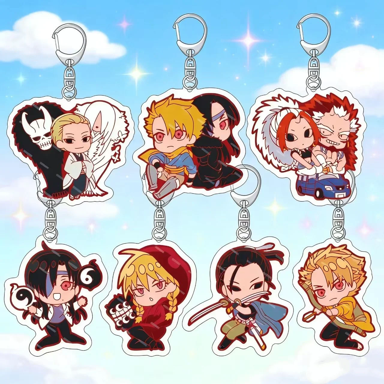 Daemons of the Shadow Realm Acrylic Keychain Anime Figure Yuru Asa Hana Keyring Backpack Pendant Decoration Fans Collection Gift