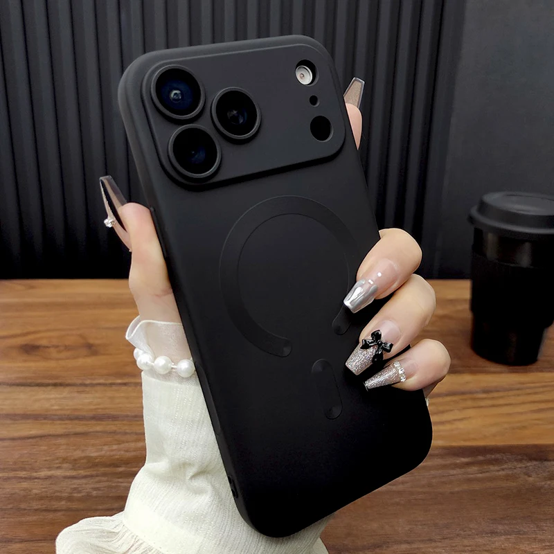 Funda de TPU suave para iPhone 17 16 15 14 13 12 11 Pro Max 15Pro 14Pro 13Pro iPhone15 iPhone14 compatible con Magsafe carga inalámbrica 3