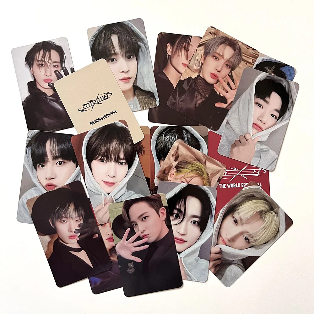 8Pcs/Set KPOP ATEEZ THE WORLD EP FIN WILL Album Photo Card Jongho Seonghwa Mingi Ver Selfie Lomo Cards Fans Gifts