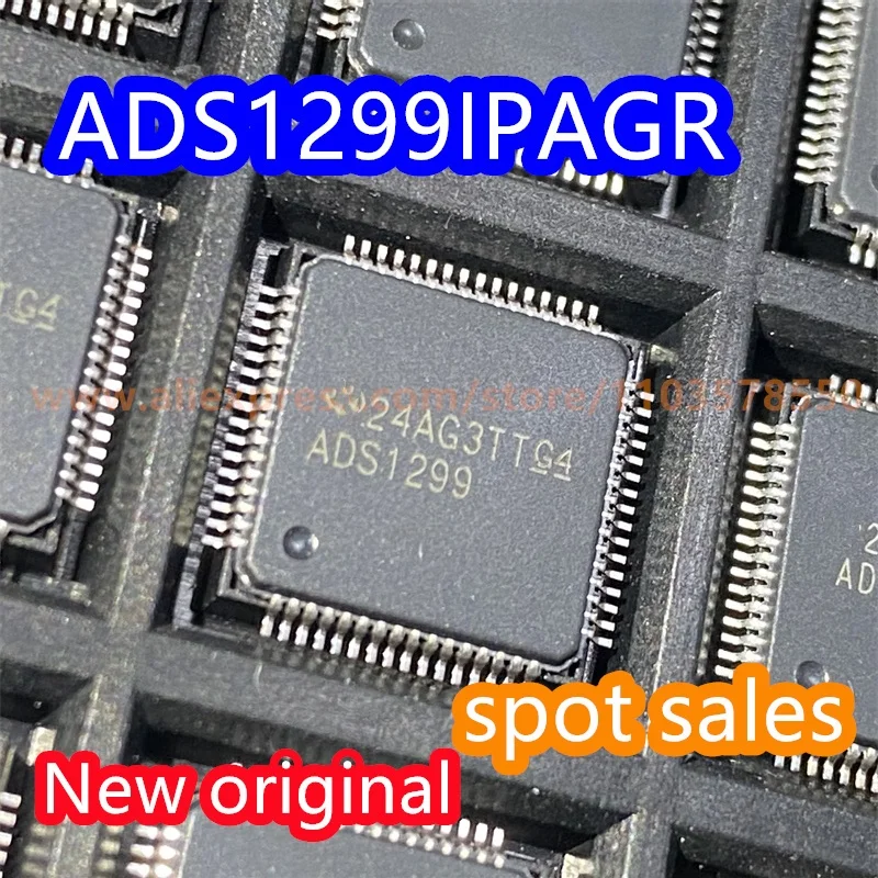 (1PCS)  100% New Original ADS1299IPAGR ADS1299 Analog Front End (AFE) Medical Sensor Chip ADS1299IPAG Package TQFP64