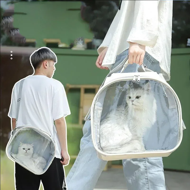 Pet Bag Going Out Portable Transparent One Shoulder Space Capsule Large Capacity Breathable Portable Foldable Cat Dog