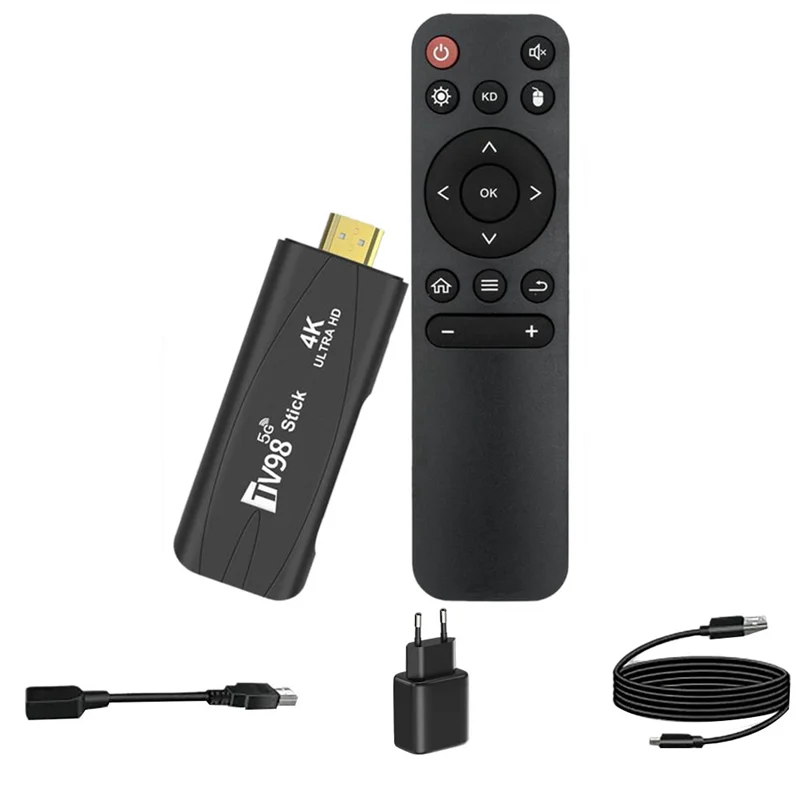 

TV98 TV STICK 2G + 16G Android12.1 2,4G 5G WiFi Android Smart TV BOX 4K 60Fps Set Top Box (вилка европейского стандарта)_A02I