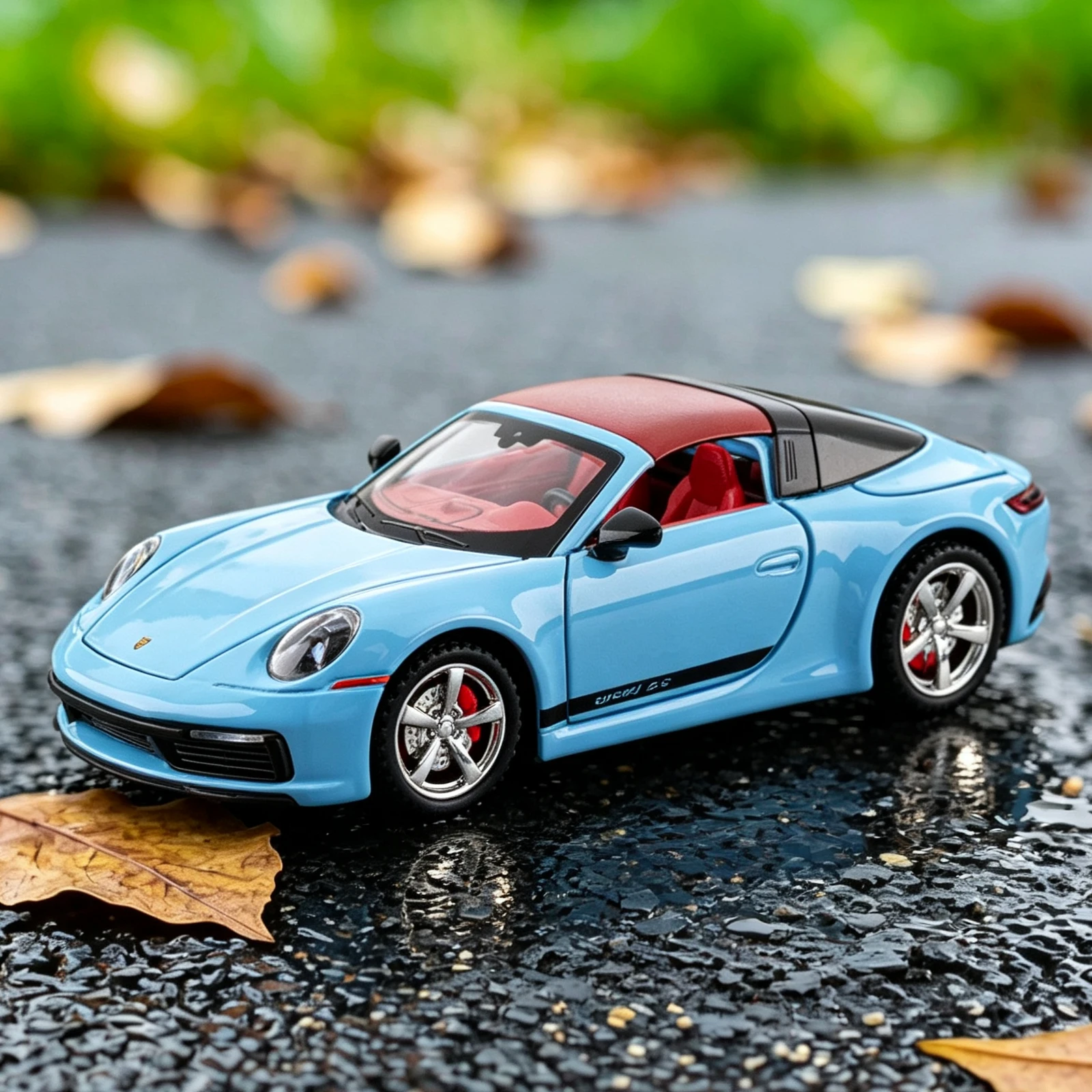 1:32 911 Targa 4S GT3 RS Hellcat Voiture de sport en alliage métallique miniature, modèle réduit, cadeau de vacances et décoration intérieure