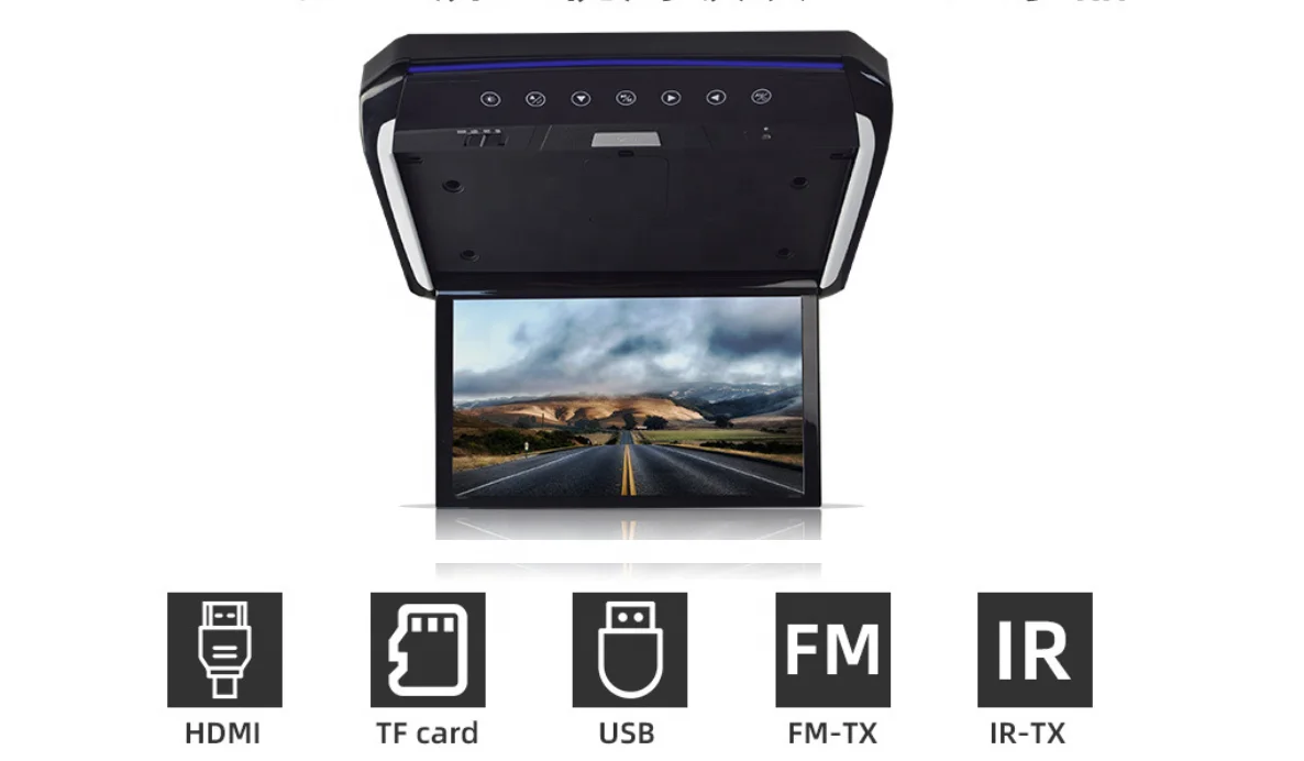 13.6 inch luxury car accessories rear entertainment system car ceiling TV high definition screen