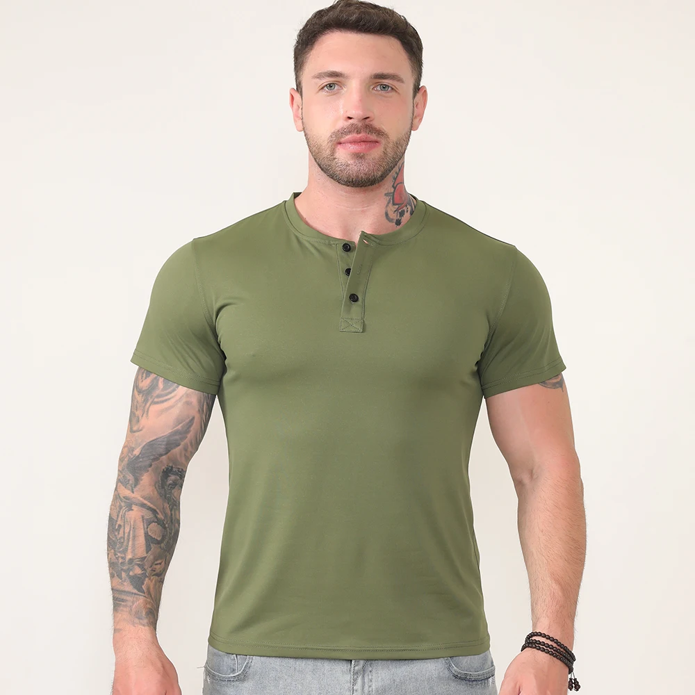 

Men Slim Fit Polo T-Shirt Pull On Fashion Design Solid Color Short Sleeve Tee Male Tops