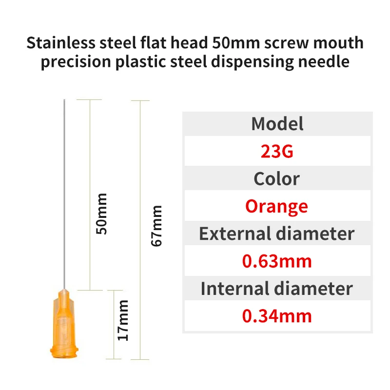 14G-27G 50mm Doseermachine Spuitnaald 2 Inch Rvs Doseernaald Spiraal Mond Mondstuk lijm Naald