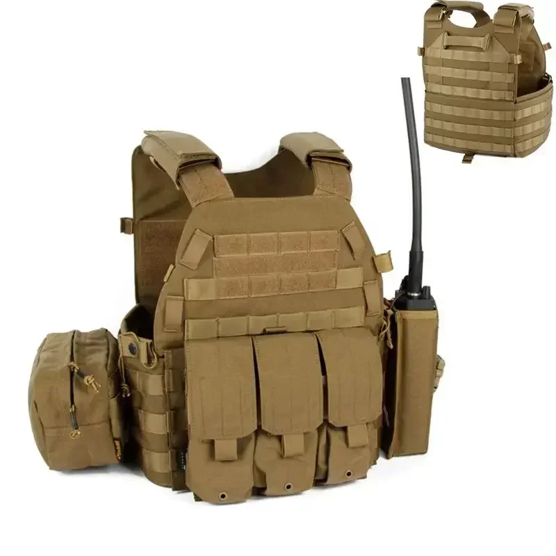 Imagem -05 - Colete Tático Militar 6094 Armaduras Corporais Combate Equipamento cs Exército Transportadora Placa de Caça Acessórios Airsoft Bolsa Wargame Colete Molle