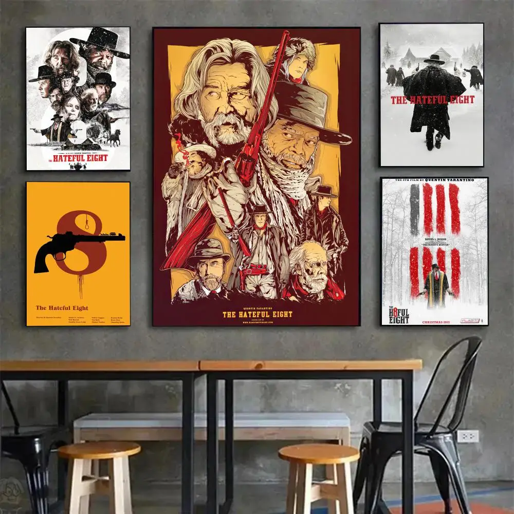 Gritty Dark Movie The H-Hateful Eight Poster Poster Painting Wall Art Mural for Living Room Home Decor and Gifts