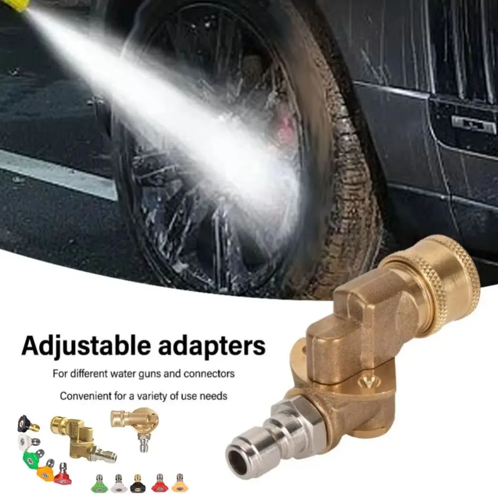 5 Nozzle Tips High Pressure Washer Kit 360 Degree Pivoting 1/4 Brass Turning Pivoting Coupler 4500psi Rated 5th Gear, 7th Gear