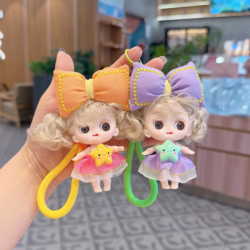 

New 12cm Doll Keychain Pendant Mini Princess Doll Dress Up Toys Keychain Exquisite Girl Toy Bag Charm Children's Birthday Toys