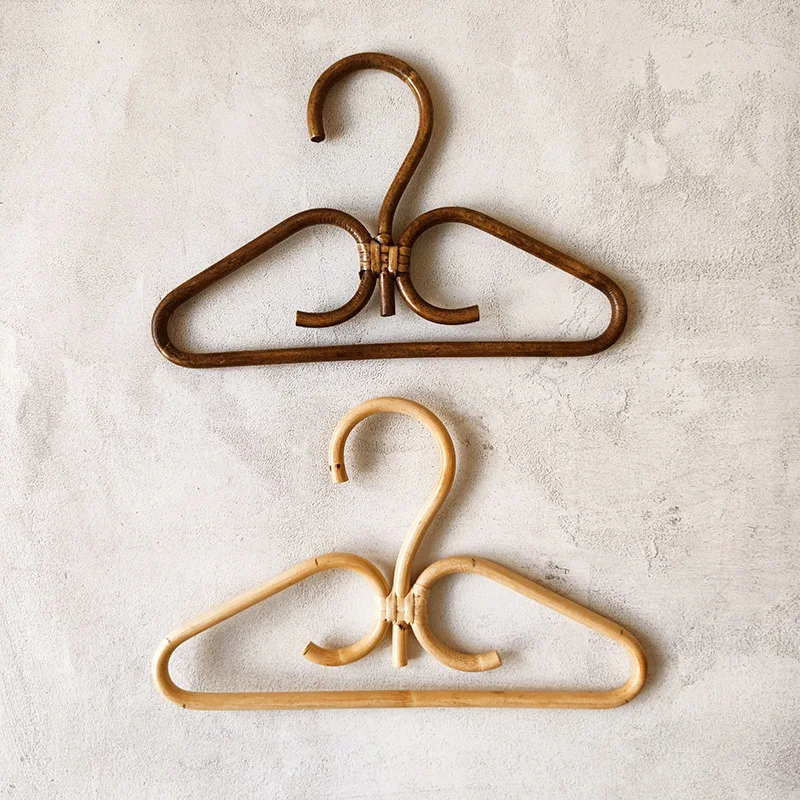 

Rattan three hook hanger natural handmade hats storage rack adult children's homestay style clothing hanging