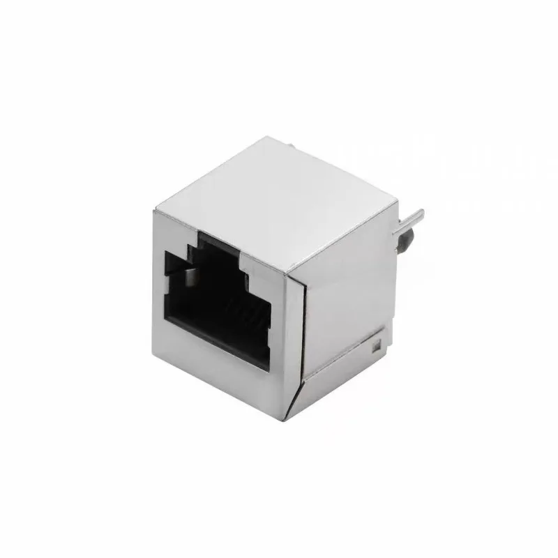 10pcs RJ45 Socket 5224-8P8C Network Cable Crystal Head Jack 180-degree Straight Female Sockets Shielded Network Port with Light
