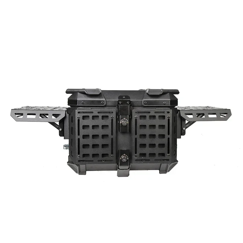 45L Motorcycle Aluminum Tail Box Waterproof Rear Luggage Storage Tool Case Lock Trunk Helmet Box Universal For Most Motorcycles