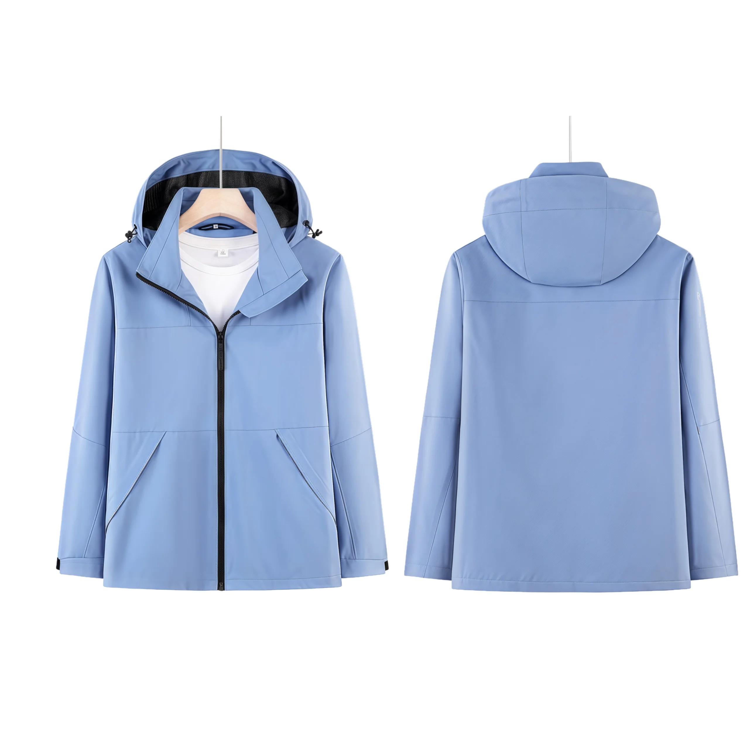 Autumn outdoor Hooded pure color  casual  Single layer down jacket waterproof windproof  outdoor  travel couple clothes