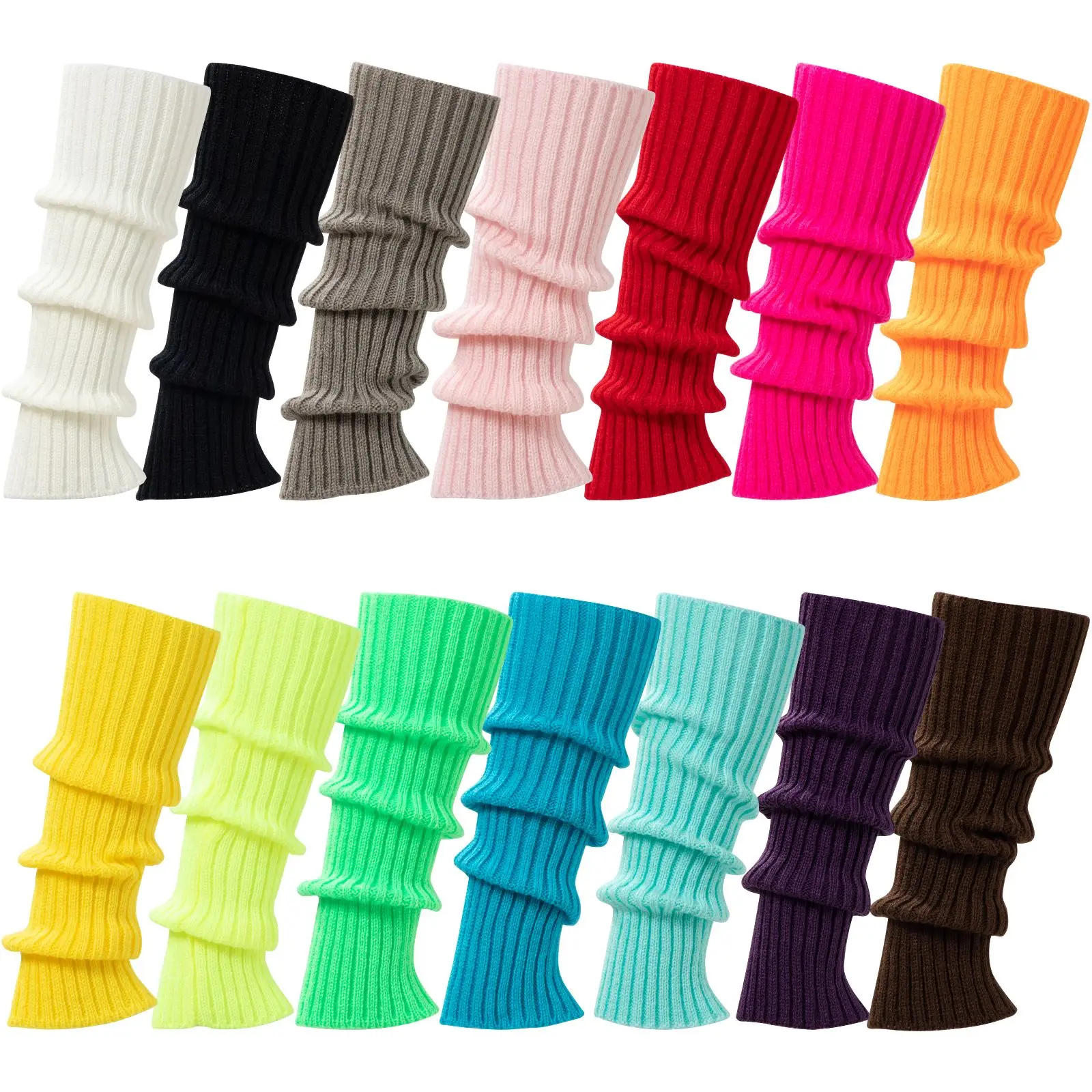 

Intgoodluckycc Leg Warmers Socks for Women 80s Cute Kawaii Chunky Winter Knit Cotton Leg Warmer Ankle Socks for Ballet Dance