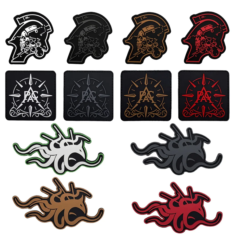 1 insignia de parche de Material Monster Pac 3Dpvc, efecto luminoso, hebilla de gancho en la parte posterior, adecuada para bolsos, mochilas, chalecos y decoración de ropa, pegatinas de parche bordadas