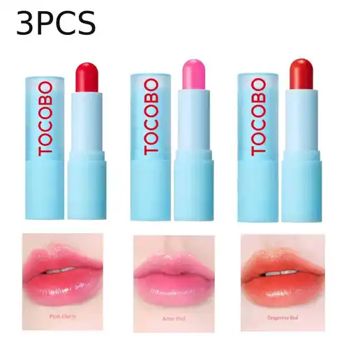 Tocobo-bálsamo labial hidratante de 3 colores, reparación de líneas de labios de larga duración, líneas de labios atenuadas no pegajosas, adecuado para maquillaje diario