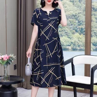 2025 Vestido de talla grande vestido de verano bata mujer pantalón corto Casual manga Boho estampado Vintage vestido largo playa