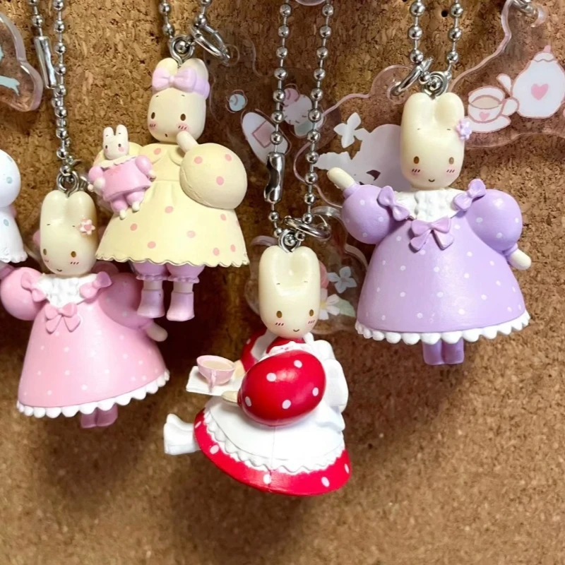 سانريوز الياسمين الأرنب Marroncream الياسمين Kawaii نموذج اللعب حقيبة قلادة دمية فتاة Diy بها بنفسك اكسسوارات المفاتيح