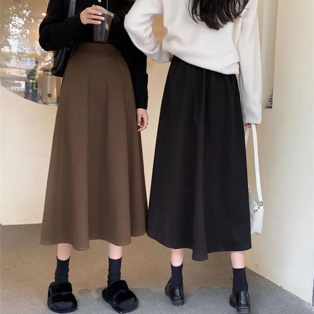 

Women's High Waist A-Line Mid-Length Skirt French Style Summer Thin Umbrella Skirt Spring Autumn Small Clothing