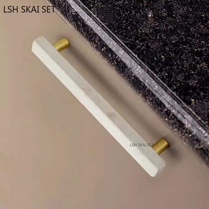 1Pc European Furniture Handle High Quality Marble Kitchen Cabinet Handles Desk Drawer Knobs Wardrobe Door Knob Home Accessories