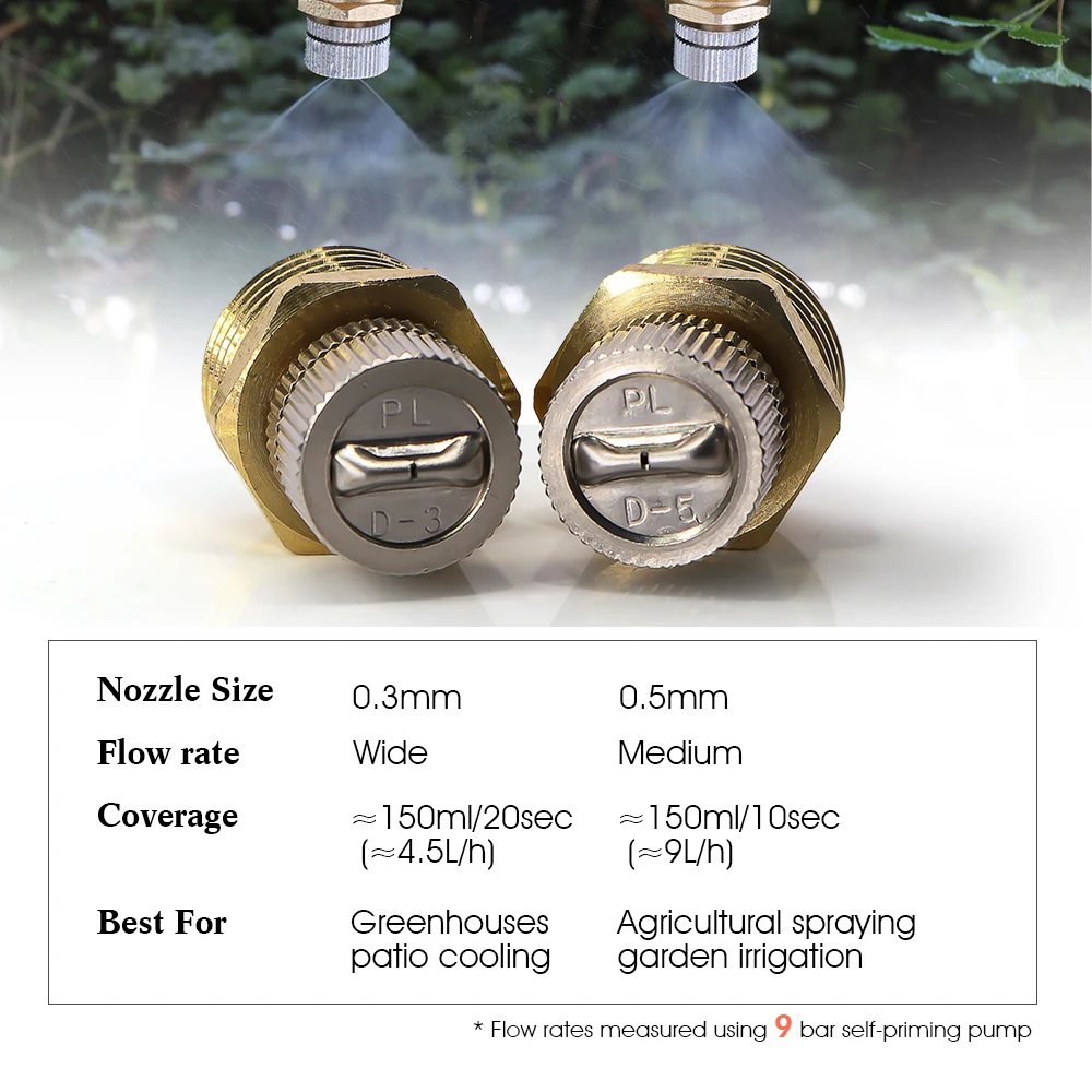 Fan-shaped Misting Nozzle w/ 1/2