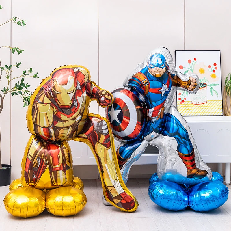 Marvel Children's 3D Large Cartoon Aluminum Film Birthday Decorations Iron Man Creative Party Party Dressing Props Personality