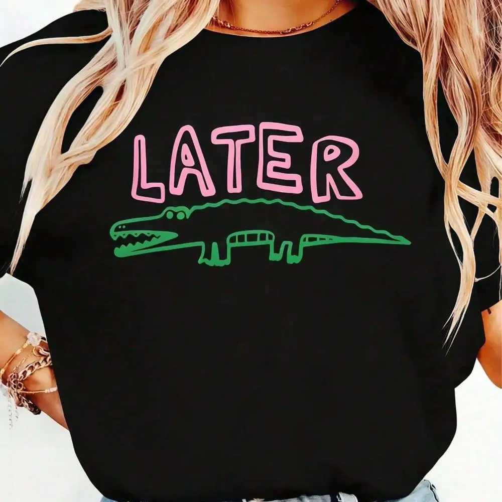 2026 LC Women s Funny Later Gator-Shirt - Sarcastic Later Tee In White Pink - Lightweight Everyday Shirt Women - Washable Casual Top, Allseason A