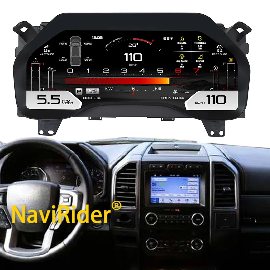 

Цифровая приборная панель LCD для Ford F150 Raptor 2015-2021: спидометр, виртуальный кокпит, тахометр, одометр, часы