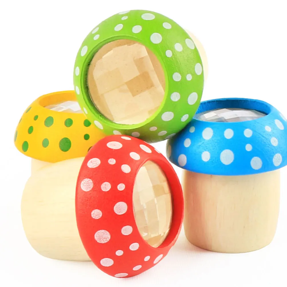 

2 PCS Woody Mushroom Kaleidoscope Kids Toys Cute Kaleidoscope’s Kaleidoscopes Kit for Wooden Baby Stuff Toddler