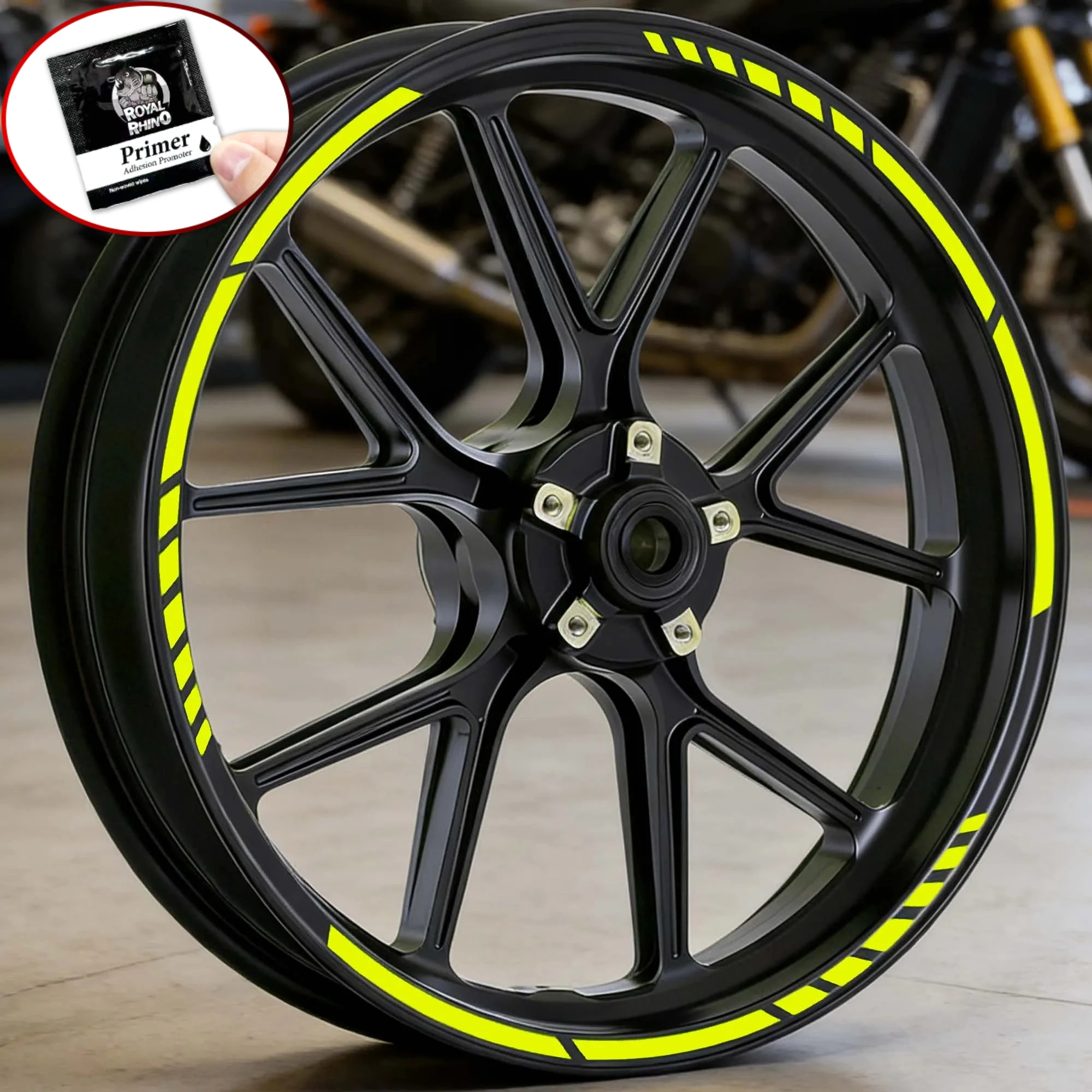 16PCS/1Set Racing Stripe voor 17-19inch Velgen Motorfiets Wiel Stickers Hub Vinyl Decals Waterdicht DIY Gemodificeerde Scooter decors