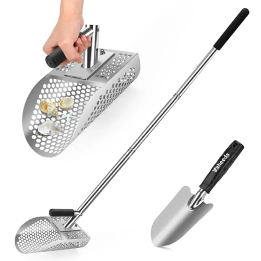 

Long Handle Sand Scoop with Shovel for Metal Detecting Metal Detector at Beach Heavy Duty Stainless Steel Metal Detecting Tool