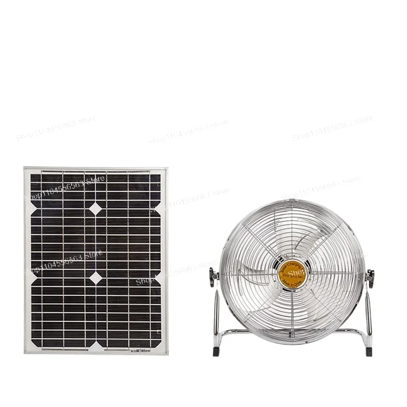 2025 New Solar Power Fan 12 Speeds Portable for Camping Outdoor with USB Phone Charger & Fishing Light