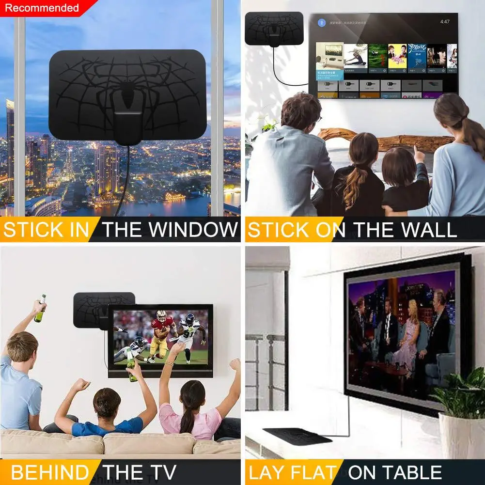 Antena Digitale para Tv Antena interior 1500 millas Hdtv Antena Schotel Ontvanger Freeview 1080P DVB-T2 Satellietsc