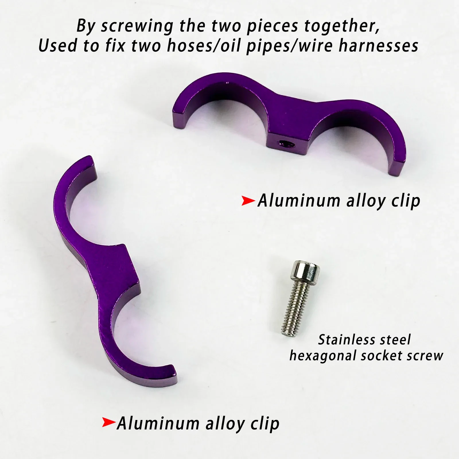AN4-AN20 Aluminum Hose Separator Clamp Double Hole Fuel Oil Pipe Clamp for Braided PTFE CPE Hydraulic Hose