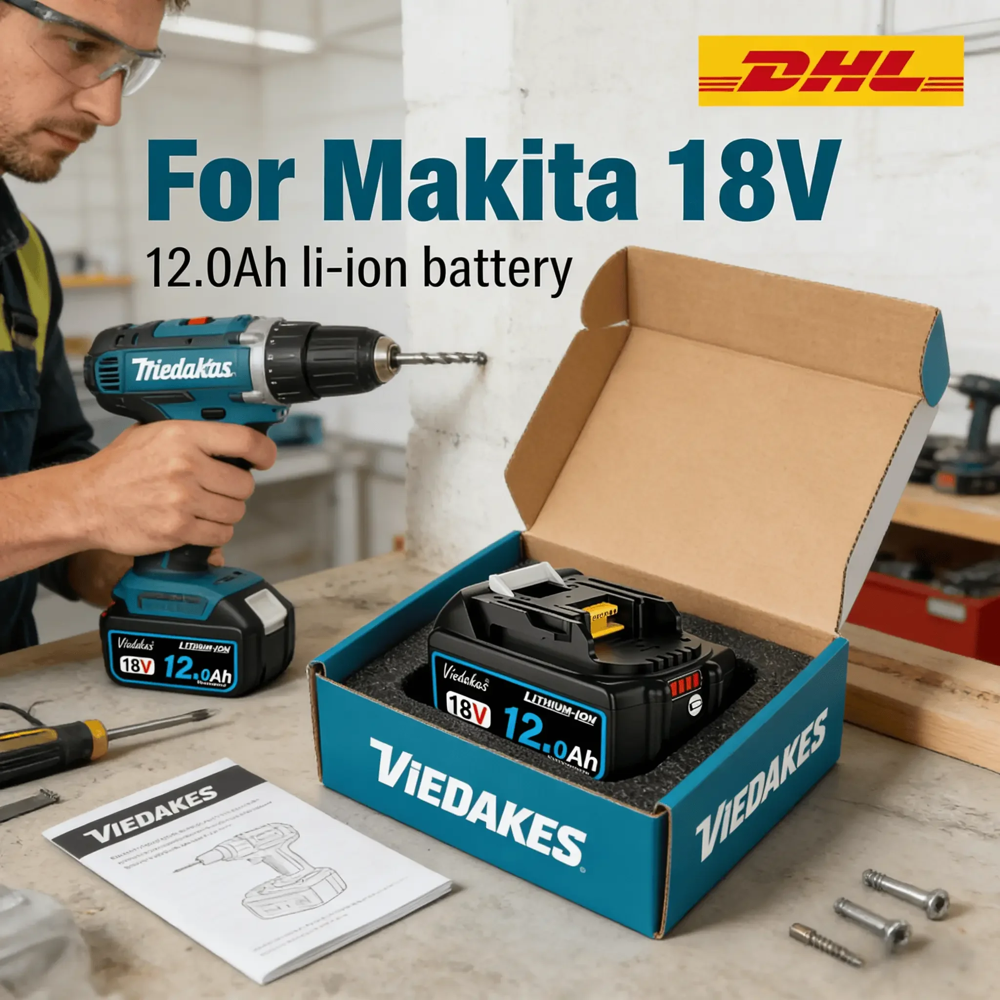 

100% Original 18V 12000mah Fast Charging Lithium-ion Battery ◇ For makita 18v BL1850 BL1840 BL1830 battery◇