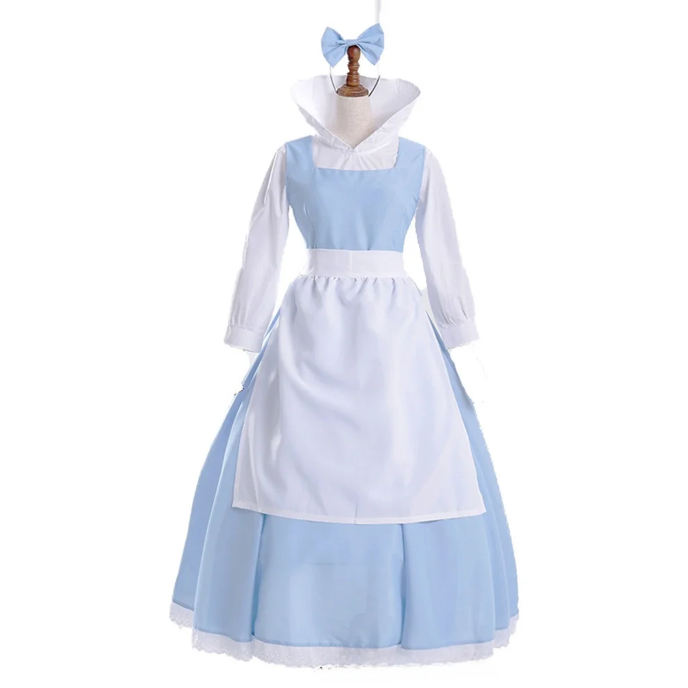 Beau And the Beast Belle Maid Costume Cosplay Outfit Princ Performance loween Lolita COS Abbigliamento Tradizionale da donna...