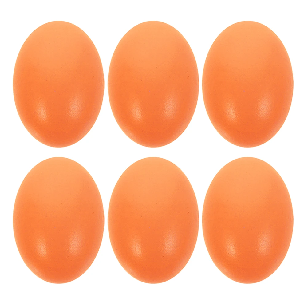 

6 Pcs DIY Painted Eggs Fake Chicken Toy for Coloring Simulation Wood Decor Dummies Painting Child