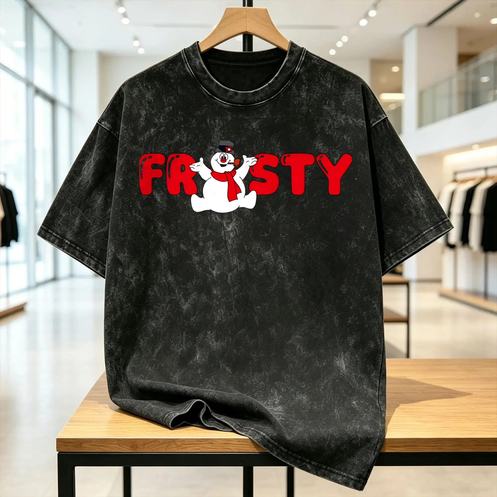Men's Snowman Frostys T Shirts Merry Christmas Top Tees Beach Y2K Retro Short Sleeve T-Shirt O Neck Trending Casual Tshirt