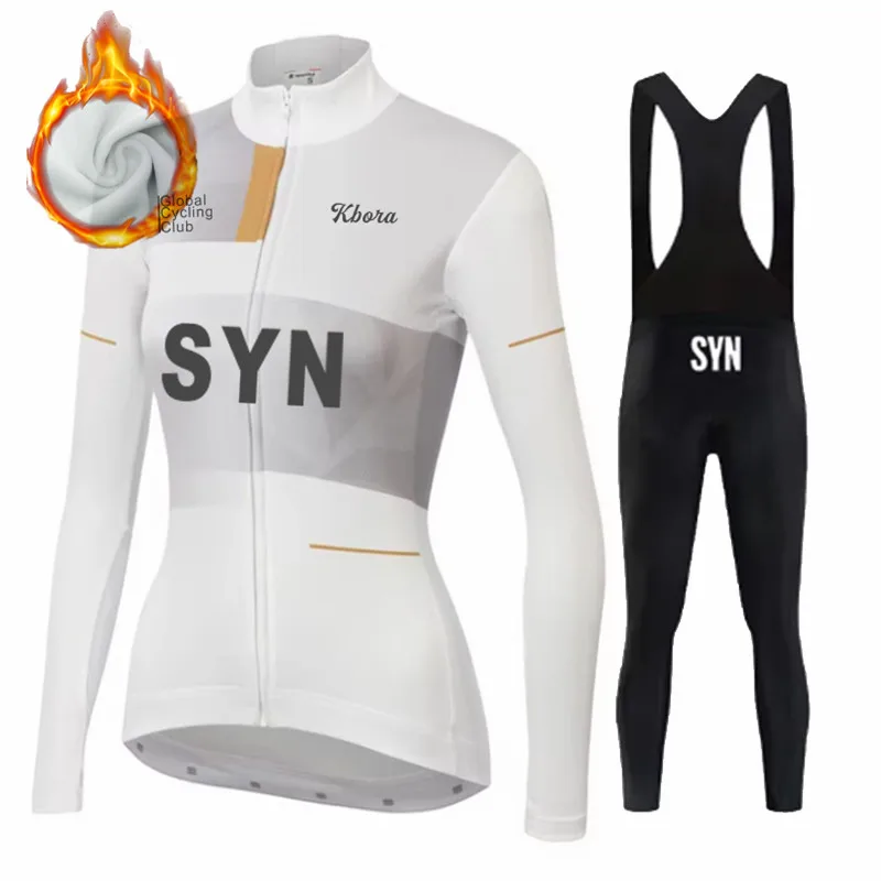 SYNful Women Winter Bicicleta Set Outdoor Thermal Fleece Cycling Clothing Road Bike Shirt MTB Jersey Bicycle Uniform Ciclismo