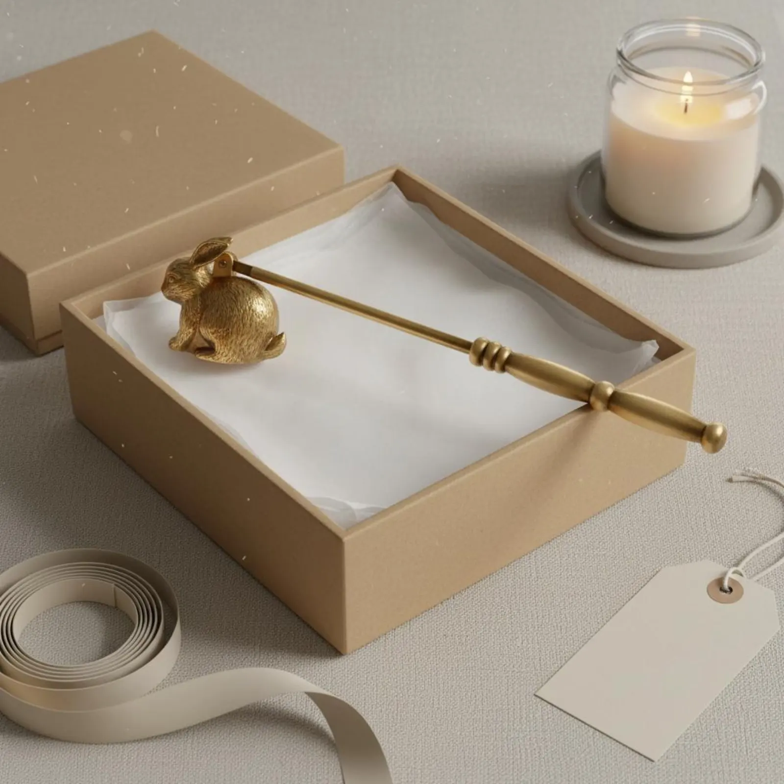 Rabbit Candle Snuffer Vintage Design Brass Candle Snuffer for Tabletop